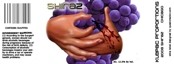 shiraz wine label